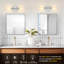 Luminaires de salle de bain modernes en chrome avec abat-jour en verre transparent - applique murale haut / bas pour salle de bain, chambre à coucher, salon