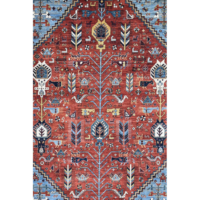 New Turkmen Afghan One-of-a-Kind Rectangle 8'10" X 11'8" Area Rug
