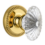 Grandeur Newport Rosette Double Dummy with Burgundy Crystal Door Knob