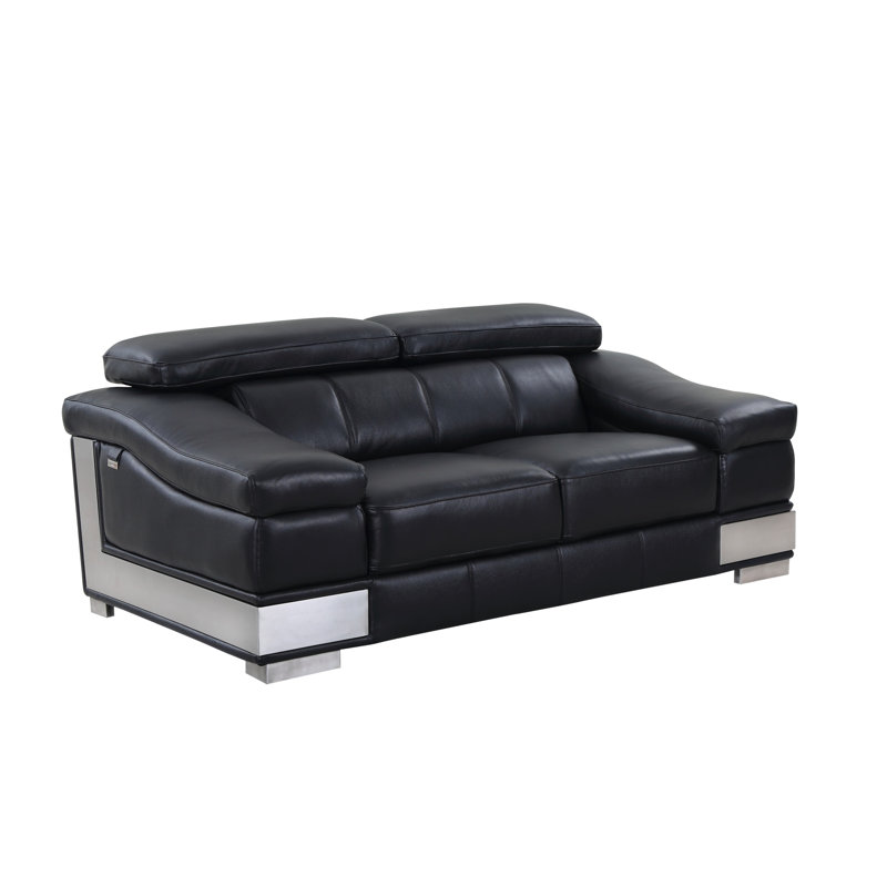 Causeuse en cuir, Noir