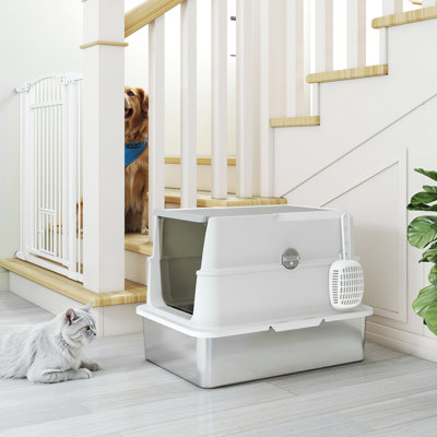 Stainless Steel, Polypropylene Enclosed Litter Box