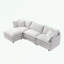 Canapé modulaire en L en chenille avec repose-pieds-690368401