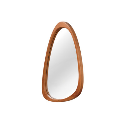 20x30 Inch Irregular Solid Wood Frame Decorative Mirror for Elegant Home Decor and Clear Reflection