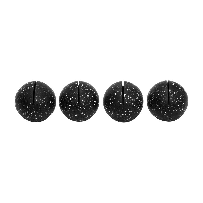 Porte-cartes rond Aleemah Speckled - ensemble de 4, Noir, noir, noir, noir