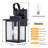 12''H Black Iron Tempered Glass 𝗜𝗻𝗰𝗹𝘂𝗱𝗲𝘀 𝗕𝘂𝗹𝗯 ETL Outdoor Wall Light with Dusk to Dawn
