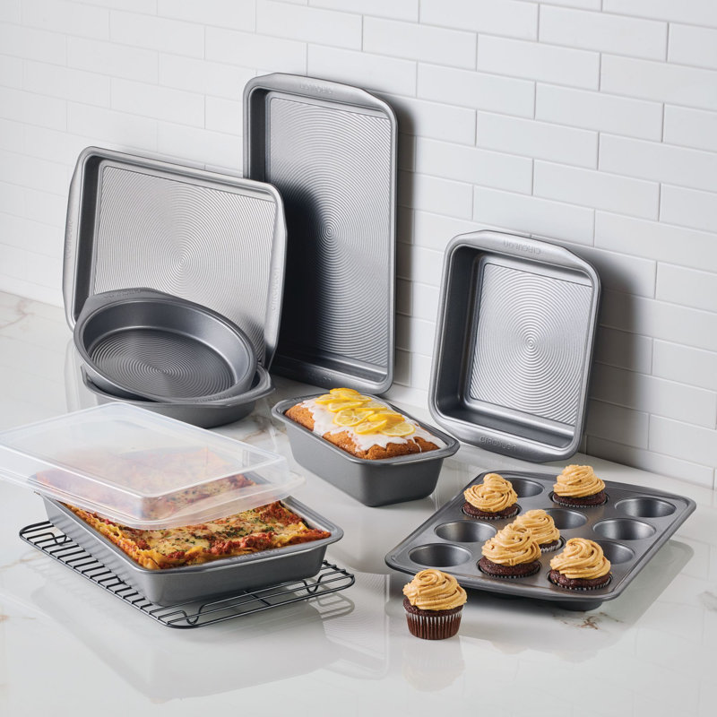 Circulon Bakeware Nonstick Bakeware Set / Baking Pans, 10 Piece, Gray