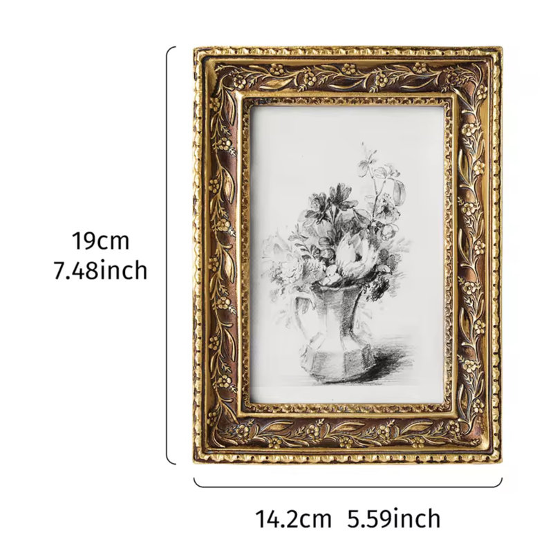 Cadre floral doré Goldn