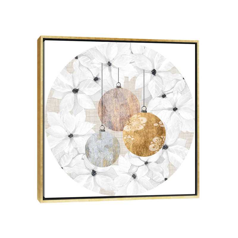 " Sophisticated Christmas Collection C " by Grace Popp, Gold Framed, No Mat, 37" H x 37" W x 1.5" D