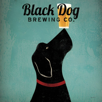 «Black Dog Brewing Co Square» par Ryan Fowler, reproduction d'art sur toile tendue