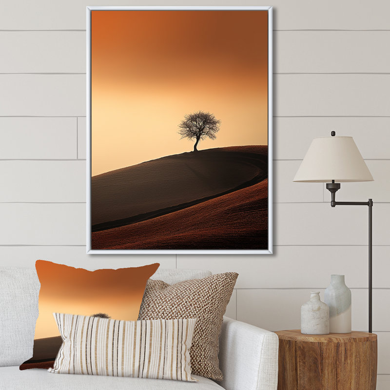 «Autumn Sunset Sunset», reproduction d'art sur toile, Cadre photo noir, H 20 po x l 12 po