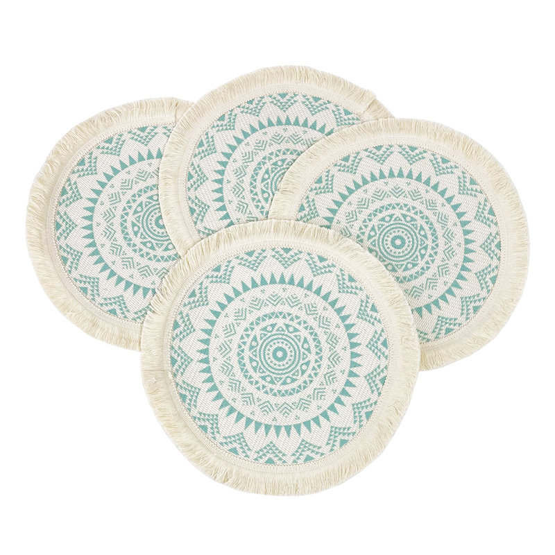 Ensemble de napperons en coton 4 pièces, Vert