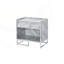 Table d'appoint en faux marbre et chrome