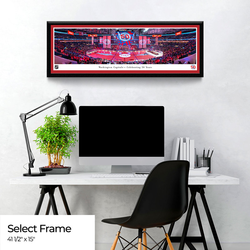 «Washington Capitals», affiches et impressions encadrées, Cadre noir, Rouge, H 15 po x l 41,5 po x P 0,875 po