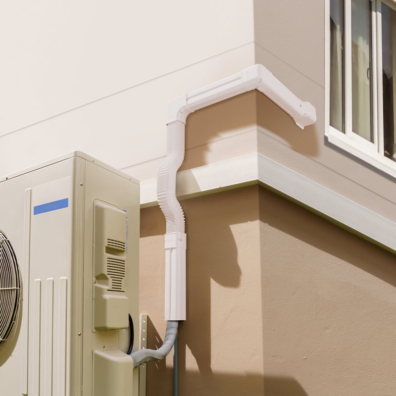 White PVC Decorative Air Conditioner Line Set Cover Kit