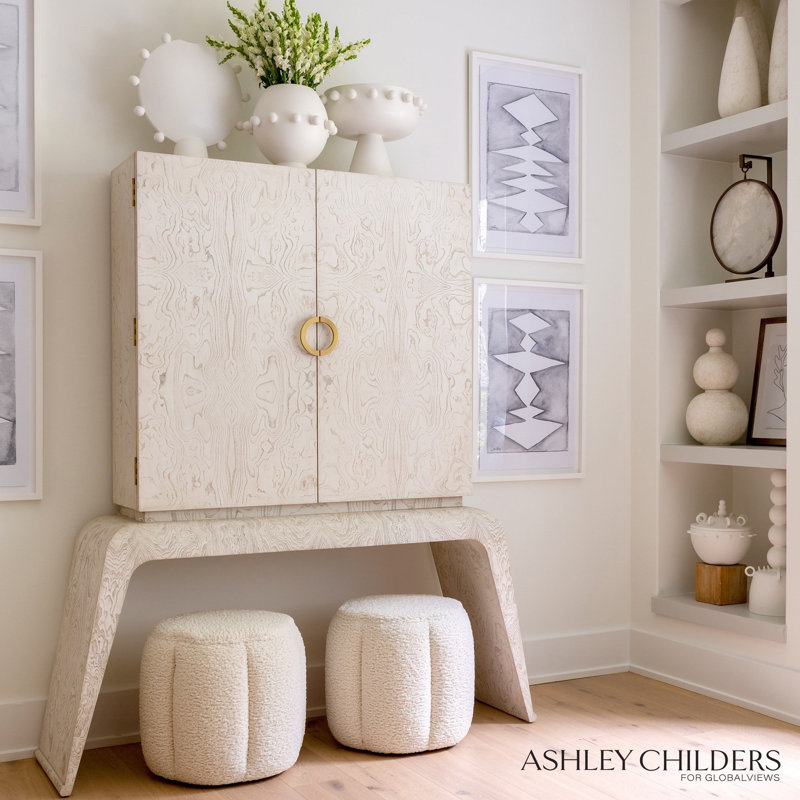 Spheres Collection Vase-Ivory, White