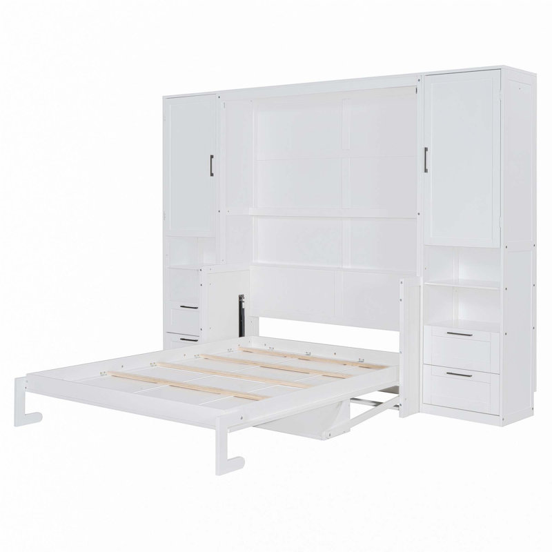 Lit escamotable Murphy avec placard, tiroirs et tablettes