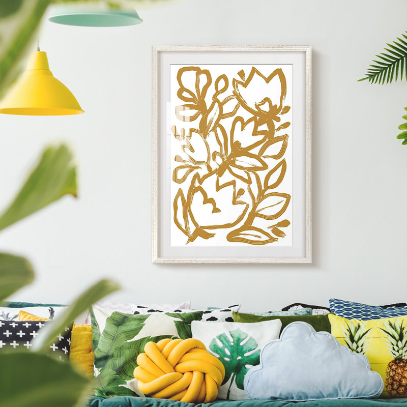 Blockbrush Garden II - Impression encadrée, H 28,5 po x l 20,5 po, Blanc