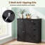 Armoire de salle de bain, armoire de rangement avec 4 tiroirs, 2 portes et tablette réglable-132693059