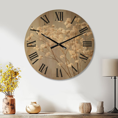 Très grande horloge murale en bois Nature