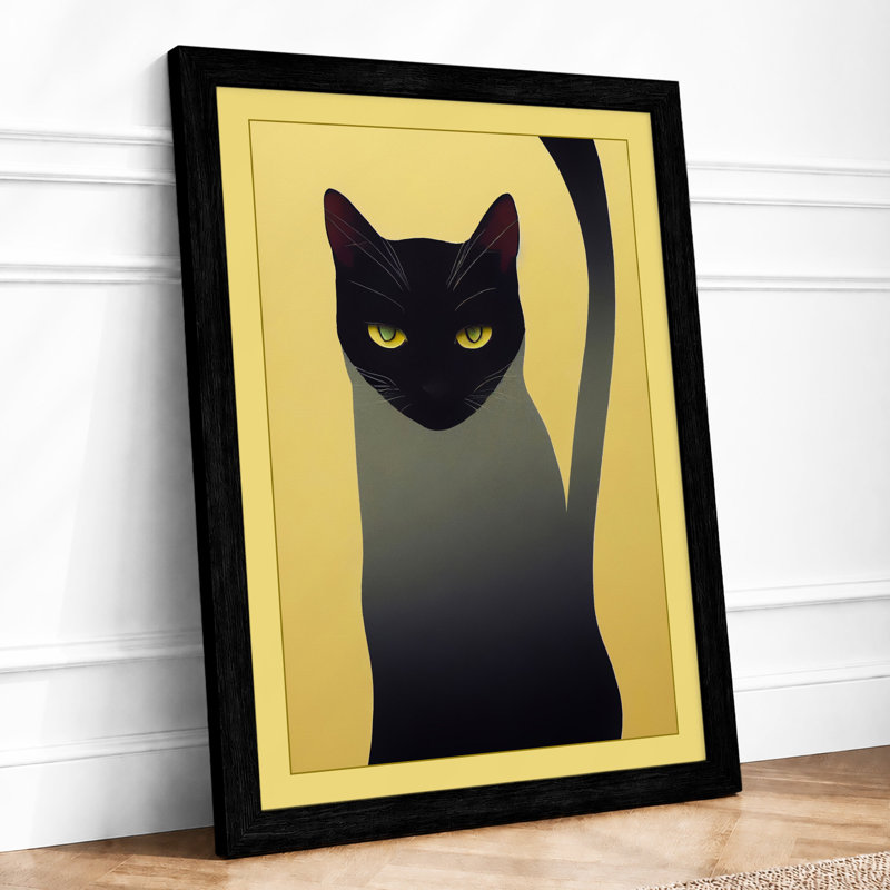 Alert Cat Minimalist - Print, A4 - 29.7 x 21.0 cm, Black