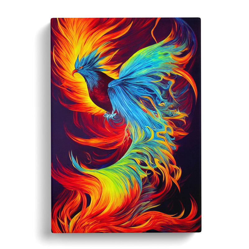 Muni Phoenix Bird Vol.2 - Wrapped Canvas, 60cm H x 40cm W x 3cm D