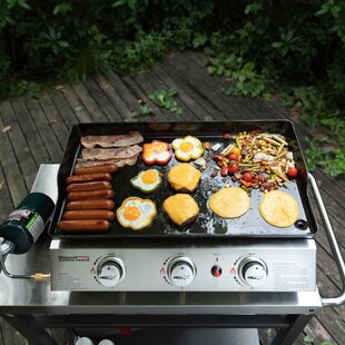 Kitchen Countertop Cast-Iron Double Burner - Stainless Steel Body Ideal for RV, Small Apartments, Camping, Cookery Demonstrations