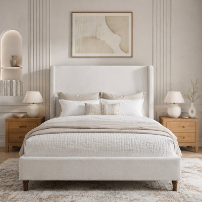 Elegant Simplicity Tall Headboard Upholstered Bed