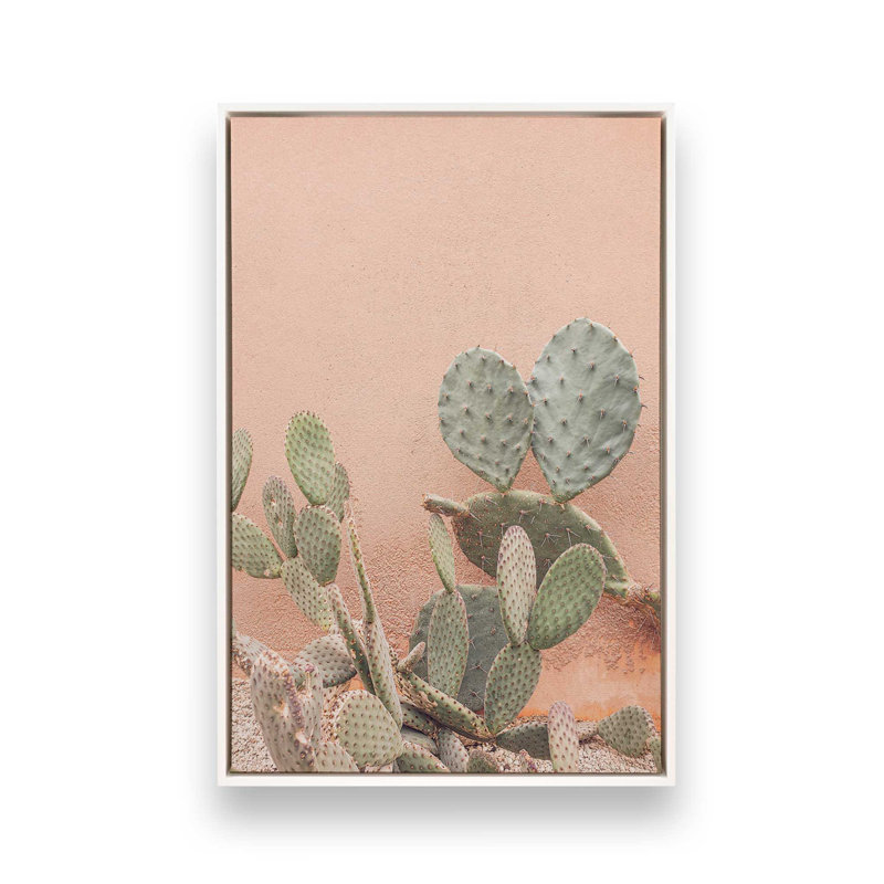 Impression sur toile Desert Flora, H 18,75 po x l 12,75 po x P 1,75 po, Cadre flottant blanc opaque