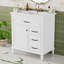 Meuble-lavabo moderne 30 "avec lavabo et rangement en céramique, bois massif et panneau de fibres à densité moyenne