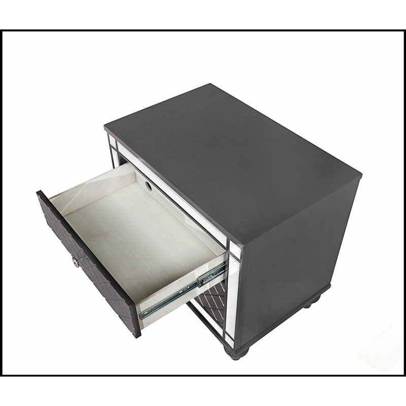 Table de chevet 2 tiroirs Glam