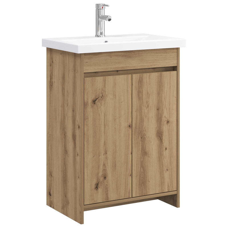 Vanity & Mirror Set, Artisan Oak