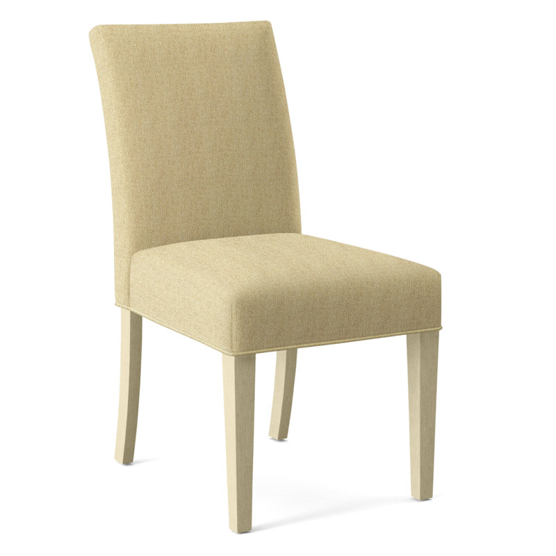 Manhattan Upholstered Dining Chair, Beige Sugar Performance; 0863-93, Frost White Finish