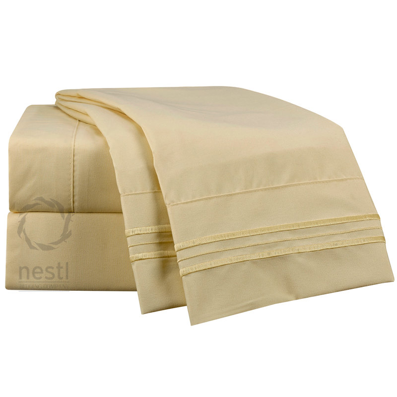 Ensemble de draps en microfibre oriole, Très grand, Gris argenté clair