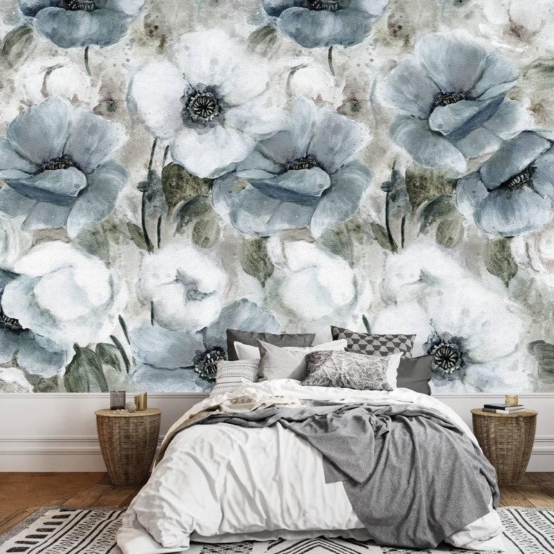 Abstract Floral Peel & Stick Border, 66" L x 96" W