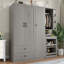 Armoire multifonctionnelle avec bureau convertible et tiroirs de rangement-1492553963