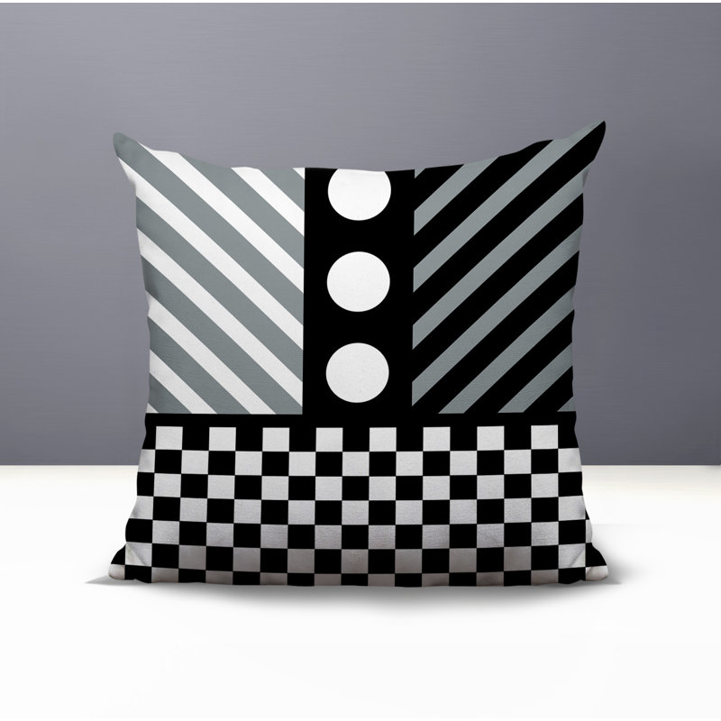 Coussin Brixa, Gris, Carré 18 po