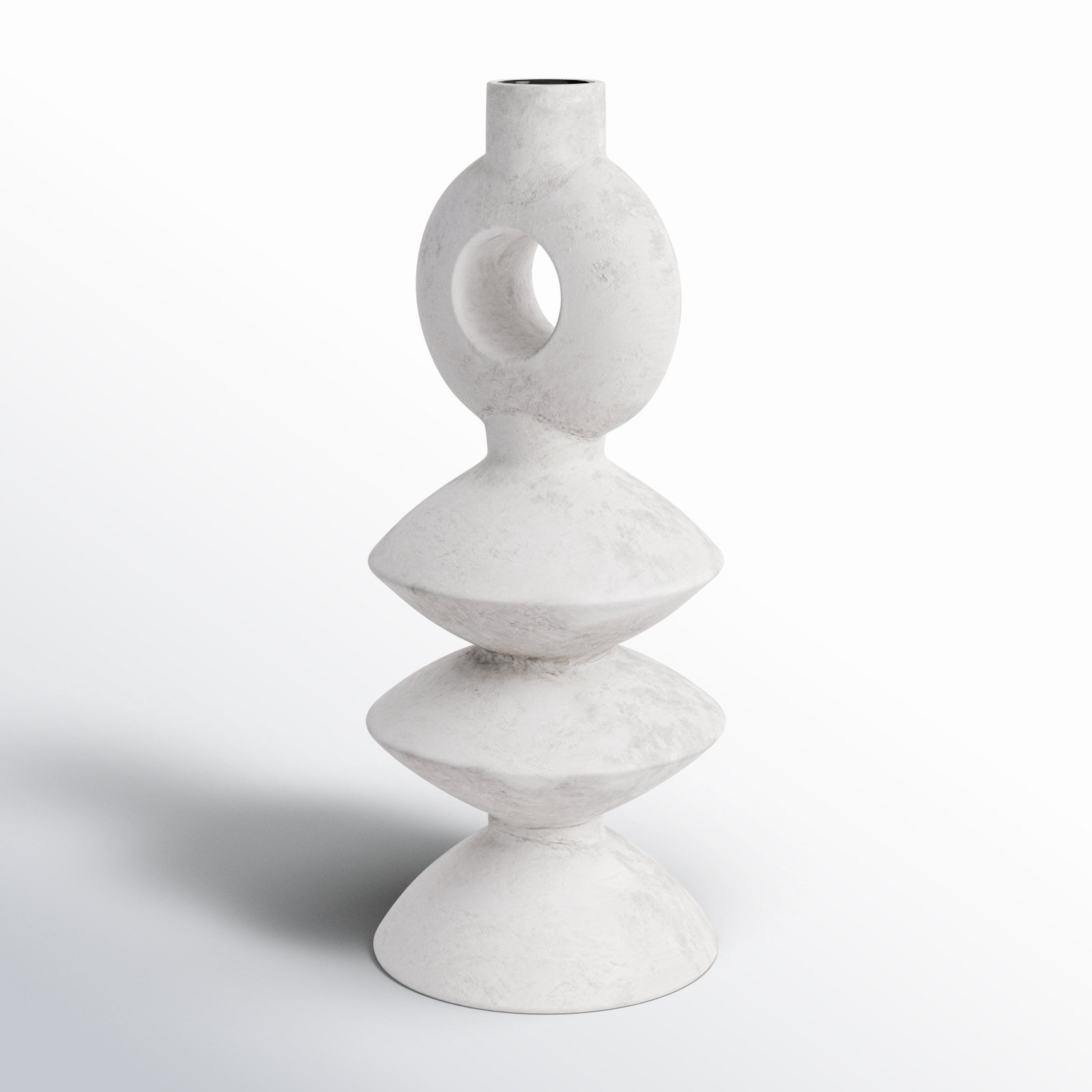 Fitzpatrick 16'' Ceramic Table Vase, Light Gray