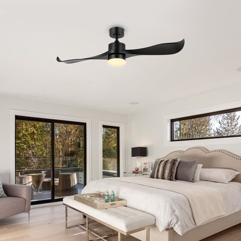 Popovich 52'' Ceiling Fan with LED Lights, Black