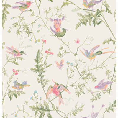 Anthology Hummingbirds Floral Wallpaper Roll