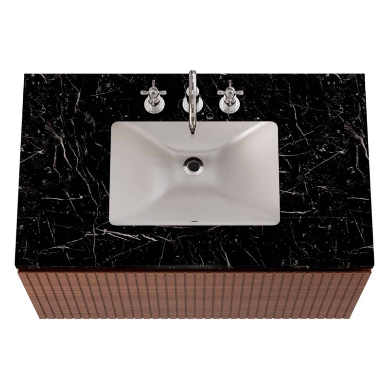Melrose Single Vanity, Black, 36", Walnut