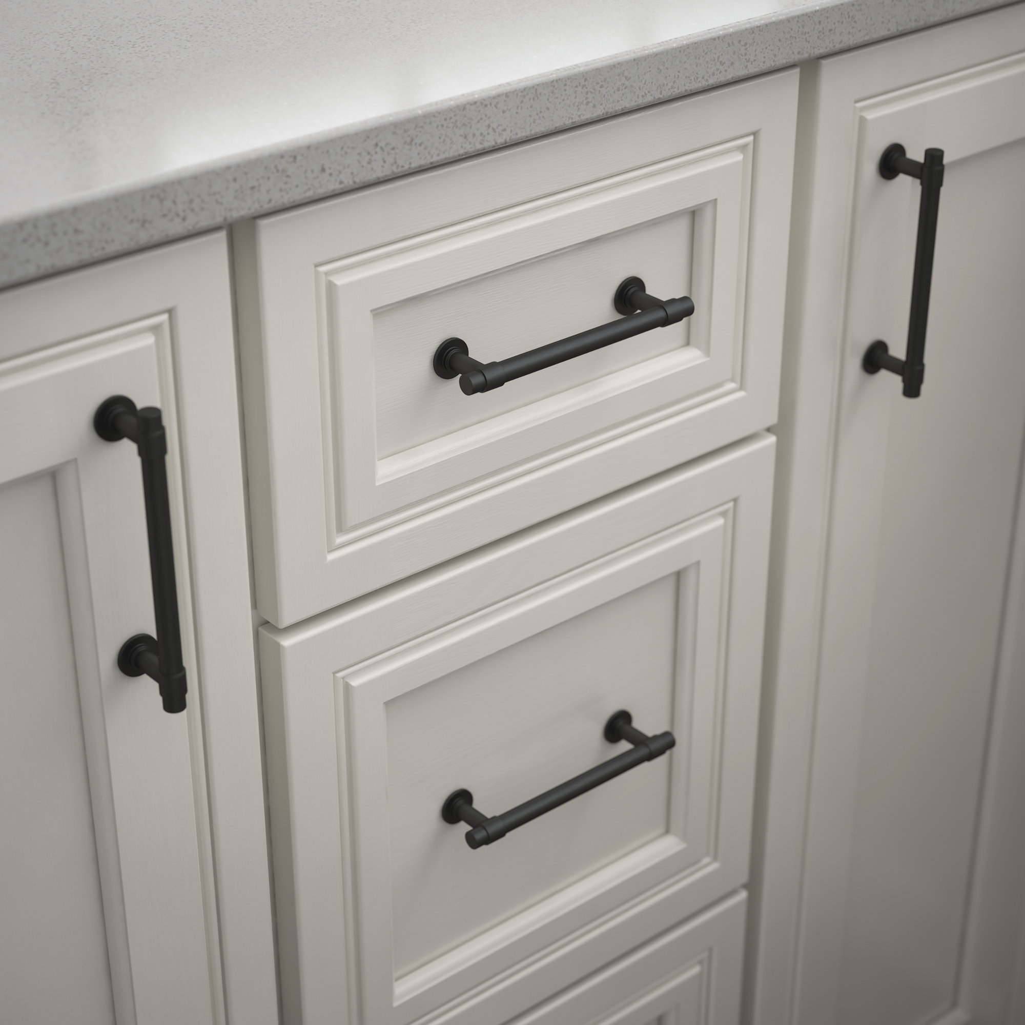 Francisco Center to Center Bar Pull Multipack, 5.06", Matte Black