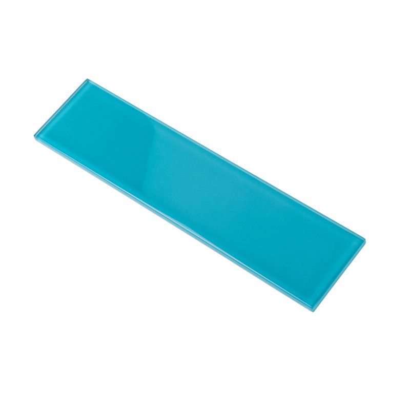 3" X 12" Glass Brick Look Subway Wall Tile, Laguna Blue