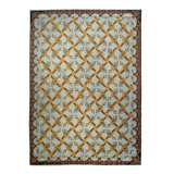 Wool Floral Area Rug in Yellow