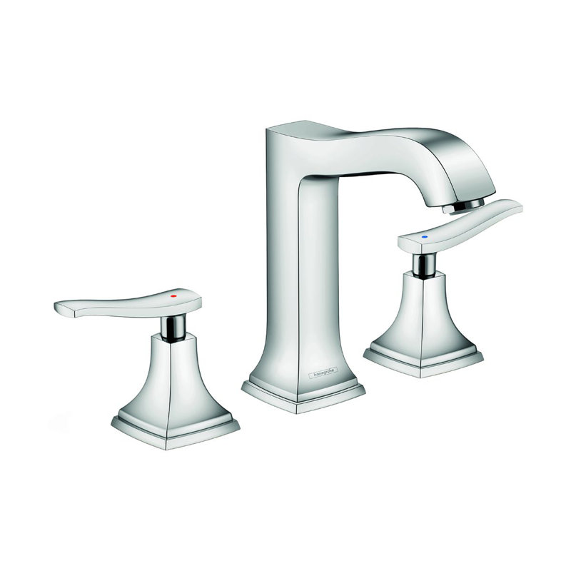 Robinet de salle de bain avec drain classique Metropol, Chrome