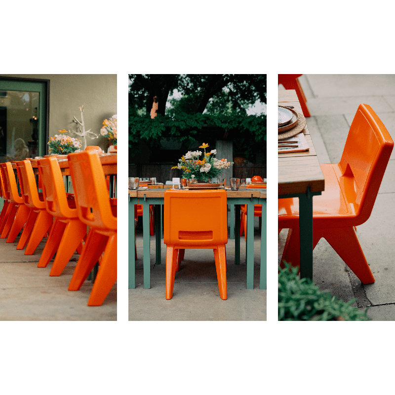 Fresco Outdoor Dining Side Chair, Vintage Orange