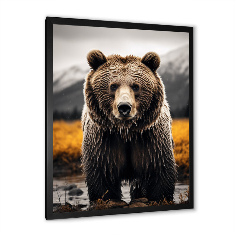 «Avryl Bear Mighty Bear I», reproduction d'art sur toile, H 20 po x l 12 po x P 1 po, Noir