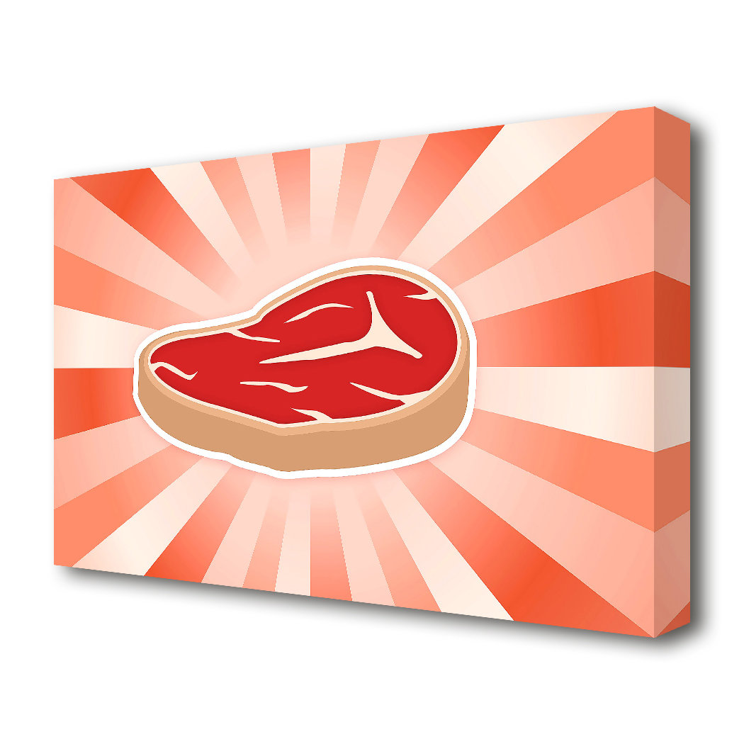 Wrapped Meat Graphics East Urban Home Piece of Meat - Wrapped Canvas Graphic Art Print ...