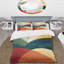 Retro Dreamscape Abstract Minimalisme bleu - Ensemble de housse de couette abstrait - Microfibre de polyester-110397841