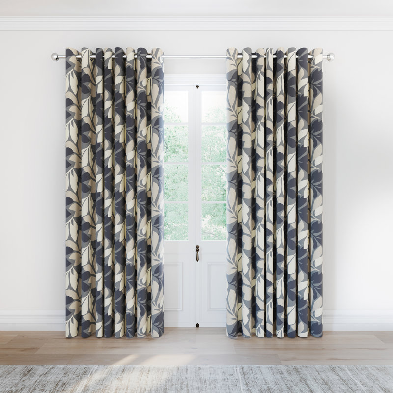 Otto Lined Curtains, Neutral, 90cm Width x 90cm Drop