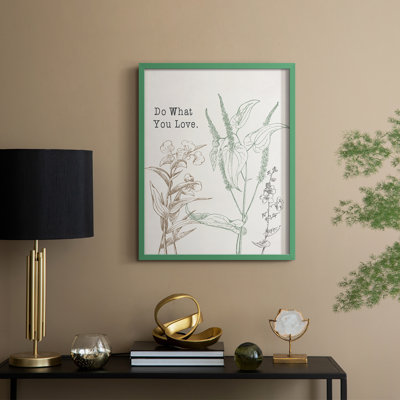 «Do What You Love», reproduction encadrée - bois massif